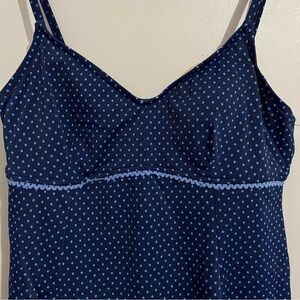 Swimsuit Navy Blue Polka Dot Women's Swim dress maxine size 16 one piece